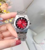 Best Copy Audemars Piguet Royal Oak Red Dial Watch 33mm Women_th.jpg
